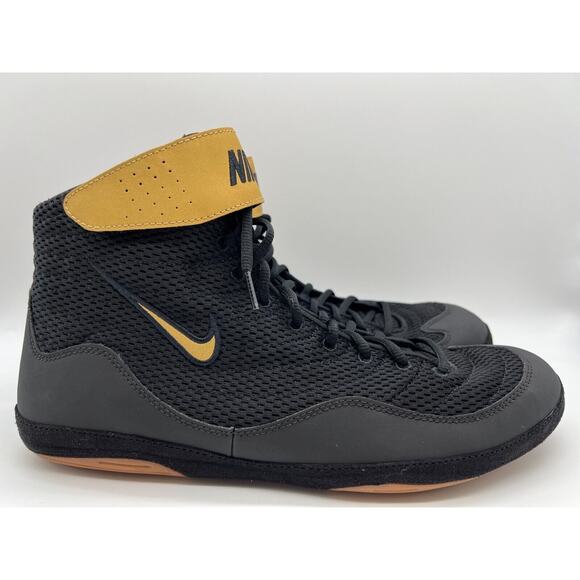 Nike Inflict 3 Wrestling Boxing Shoes Black Gold 325256-004 Men's Size 14 - Picture 1 of 12